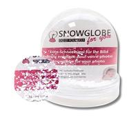 Snowglobe for You | Palla di neve personalizzata con neve e glitter | con 2 foto | Base trasparente | L: 9 cm A: 8 cm | con 2 fogli da colorare all'interno | 50008