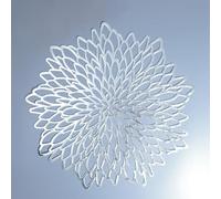 Snowkingdom Confezione da 18 tovagliette argentate metallizzate glitterate in vinile da pranzo, decorative, rotonde, per inverno, Natale, feste e vacanze