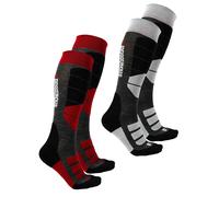Snowleader - Calze da sci in Lana merino - Peakline Ski Socks 2-Pack Red/White
