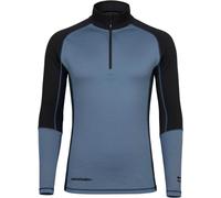Snowleader - Top Merino da uomo con mezza zip in ardesia - Men's Merino Half Zip Top Slate per Uomo in Pelle - Taglia XXL - Grigio
