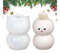 Snowman Candle Mold - Silicone Soap Mould, Resin Casting Form, Wax Craft