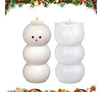 Snowman Candle Mold - Silicone Soap Mould, Resin Casting Form, Wax Craft