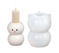 Snowman Candlestick Silicone Mold Easy Release Reusable Silicone Snowman