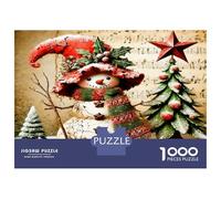 Snowman Christmas Tree 1000 Pezzi Puzzle Premium Cozy Festive Cheer Puzzle Classico Cartone Di Alta Qualità - Anti-stress, Decorazione Murale, Regalo Perfetto Per Donne, Uomini E Anziani 52x38cm/1000p