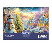 Snowman, Cozy Village in Winter Wonderland Puzzle Da 1000 Pezzi Christmas Style Elemento Essenziale Per Le Serate Di Giochi in Famiglia, Adulti E Bambini 52x38cm/1000pcs