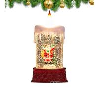 Snowman Flameless Candles,Snowfall Resin Snow Globe Battery Powered | Built-in Motor Candle Decor, Decorative Vintage Christmas Decorations For Doors
