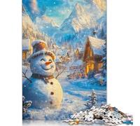 Snowman in Winter Wonderland Puzzle Impossible 1000Pcs Decorazione Per La Casa. Giochi Rilassamento E Intelligence Per Adulti E Ragazzi Da 14 Anni 500pcs (52x38cm)