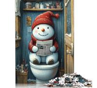 Snowman on The Toilet Jigsaw Puzzle Impossible 1000Pcs Decorazione Per La Casa. Rilassamento E Intelligence Per Adulti E Ragazzi Da 14 Anni 500pcs (52x38cm)