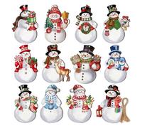 Snowman Ornaments, Wooden Hanging Decor, Christmas Pendant Crafts, Adorable Cutout Figures, Lightweight String Attached, 3.15 Inches, Ideal for Winter Parties, Tree, Wall, Window