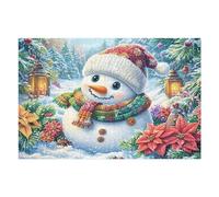 Snowman Pine Tree Forest Wild Nature Rural Beautiful Festive Puzzle 1000 Pezzi Rompicapo Rilassante Per Casa Happy Time Attività Domestica Piacevole Antistress Naturale Regalo Per Arredare La Casa 100