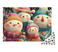 Snowman Puzzle in Cartone Extra Spesso Da 1000 Pezzi, Warm Family, Impossibile, Difficile, Stimolante, Puzzle Più Votato, Sfida 70x50cm/1000pcs