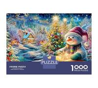 Snowman Reading Glowing Book Puzzle Da 1000 Pezzi Christmas Snowman Giocattolo Educativo Per Bambini Dai 12 Anni in Su E Adulti 38x26cm/1000pcs