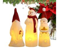 Snowman Santa Nightlight - 3*PCs Santa Light, 1.97 Inch Christmas Decorations, Cute Desk Decor | Snowman Lamp For Children's Room Dorm Room Study Mantel Kitchen Apartment, Hallway, Indoor Use