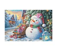 Snowman Top Hat Rompicapo 1000 Pezzi Per Adulti Studenti Cartone Riciclato Per Svago Dopo Lo Studio Antistress Rilassante Nuovo Design Edizione Limitata 1000 PCS