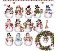 Snowman Tree Ornament, Wooden Christmas Charm, 3.15in Hangable Holiday Decoration, Cute Winter Theme Design, Festive Tree Pendant for Window, Wall, Birthday, Party Decor