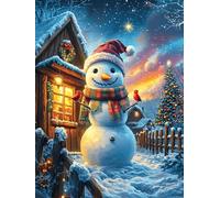 Snowman with A Scarf by A Cottage Puzzle 300 Pezzi Difficili Per Adulti Science Fiction Magical Dream Cartone Opaco Anti Riflesso Tema Astratto Per Passatempo Impegnativo Con Poster Incluso Migliore
