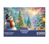 Snowman with Lanterns by Decorated Tree Puzzle Da 1000 Pezzi Christmas Style Ideale Per I Regali Di Compleanno E Di Natale 38x26cm/1000pcs