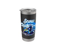 Snowmobiler Felpa con cappuccio Snow Chick Sledding Life Snow Machine Bicchiere termico in acciaio inox doppia parete