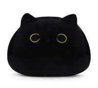 SNOWOLF Cuscino in peluche a forma di gatto, peluche Kawaii, super morbido, per ragazze e ragazzi, regalo di compleanno (30 cm, nero)