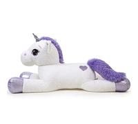 SNOWOLF Giocattolo gigante di peluche unicorno, grande peluche animale, grande cavallo grande peluche peluche peluche Fluffy, regalo per bambini e ragazze (white, 80 cm)
