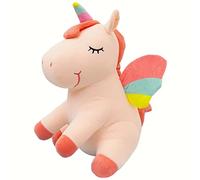 SNOWOLF Peluche a forma di unicorno, con ali arcobaleno e ali kawaii, per bambini, 25 cm, colore: bianco (25CM/9.8Inch, pink)