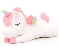 SNOWOLF Peluche a forma di unicorno, con ali arcobaleno e ali kawaii, per bambini, colore: bianco (30CM/11.8Inch, white)
