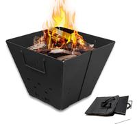 Snowpea Fuoco Portatile per Campeggio, Braciere Pieghevole All'aperto con Borsa per il Trasporto, Ciotola per il Fuoco in Ferro per Falò, Patio, Cortile e Giardino - Nessuna griglia superiore