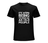 SNOWRECIPE It's Weird Being The Same Age As Old People Retro Sarcastic T-Shirt Men's Man Black M