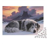 Snowscape cane che dorme Puzzle 1000 Pezzi Idea Regalo Uomo E Donna Cane che dorme nella neve invernale Giochi Educativo Sfida Regalo Divertente Gioco Famiglie Erwachsene Kinder Ab 8