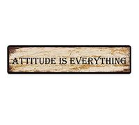 snowsun Targa in metallo Attitude is Everything vintage Signs Retro Tin Signs Targa in alluminio per cucina, casa, giardino, parete, bar, caffetteria, decorazione, 10,2 x 40,6 cm