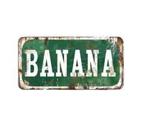 Snowsun Targa in metallo con banana rerto, vintage, per casa, cucina, giardino, cortile, parete, camera da letto, club, porta d'ingresso, 15,6 x 40,6 cm