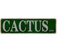 snowsun Targa in metallo con cactus ave, vintage, retrò, in alluminio, divertente, per casa, uscita, cucina, giardino, porta d'ingresso, decorazione per caffè, 10 x 40 cm