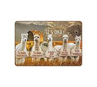 Snowsun Targa in metallo con scritta in inglese "It's Okay To Make Mistakes alpaca", divertente, retrò, vintage, in alluminio, per casa, giardino, caffè, decorazione da parete, 20,3 x 30,5 cm