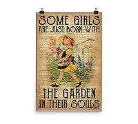 Snowsun Targa in metallo con scritta in inglese "Some Girls are Just Born with The Garden in Their Souls", in alluminio, stile vintage, per casa, giardino, ufficio, decorazione da parete, 20,3 x 30,5