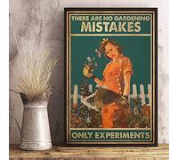Snowsun Targa in metallo con scritta in lingua inglese "There Are No Gardening Mistakes Only Experiments", in alluminio, stile vintage, per casa, giardino, ufficio, decorazione da parete, 20,3 x 30,5