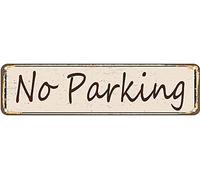 snowsun Targa in metallo con scritta "No Parking", vintage, retrò, in alluminio, per cucina, casa, giardino, parete, bar, caffetteria, decorazione, 10,6 x 40,6 cm