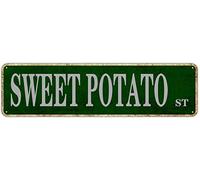 snowsun Targa in metallo con scritta "Sweet Potato St Vintage Signs Retro Tin Signs Aluminium Sign Citazioni Home Kitchen Pub Club Wall Yard Pub Club Portico Sign Decor 10,2 x 40,6 cm