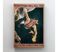 Snowsun Targa in metallo con scritta "Trinx Man Enjoys Beer On Mountain Everything Will Kill You So Choose Something Fun", in alluminio, stile vintage, per casa, giardino, ufficio, decorazione da