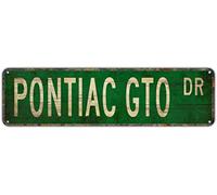 snowsun Targa in metallo PONTIAC GTO DR Vintage Signs Retro Tin Signs Art Placca in alluminio per camera da letto, cucina, giardino, parete bar, club, caffè, decorazione per la casa, 10 x 40 cm