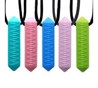 Snowtain 5 Collane da Masticare Sensoriali in Silicone, Giocattolo Mordicchiabile per Bambini Autistici e con ADHD, Antistress, Sicuro e Facile da Pulire