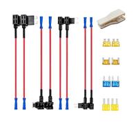 Snowtain 8pcs 12V-24V Fusibili Auto Set ed Estrattore per Fusibile,Adattatore Fusibile Piccolo Circuito Aggiuntivo con Cablaggio,Per Auto Camion Barche
