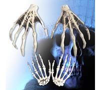 Snowtain Mani Zombie di Halloween, Mano dello Scheletro di Halloween per La Decorazione di Halloween o la Decorazione Terrificante del Cimitero (2 Coppie)