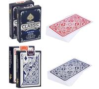 Snowtain Set da 2 pezzi Decks Poker Cards Plastic,Professional Waterproof Plastic Playing Cards,Poker Card 55 Cards per Texas Hold'em e giochi di carte.(Red/Blue)