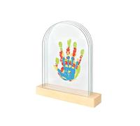Snowth Kit Impronte Familiari per 5 Persone, Kit di Impronte Mani e Piedi Bambino, Impronta Mano Famiglia 5 Piatti in Plexiglas 6 Colori di Pigmenti, Pittura a Dita Non Tossica