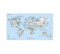 Snowtrip Map by Awesome Maps - Mappa del mondo illustrata per gli appassionati di sci e snowboard - Riscrivibile - 97,5 x 56 cm