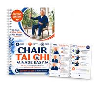 Snowvian Libro di allenamento per sedia Tai Chi, guida agli esercizi di 28 giorni per anziani e principianti, 10 minuti giornalieri di routine di fitness Tai Chi delicata