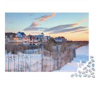 Snowy Beach Houses Jigsaw Puzzle Impossibili 1000Pcs Interesting Decorazione Per La Casa. Rilassamento E Intelligence Per Adulti E Ragazzi Da 14 Anni 52x38cm/1000pcs