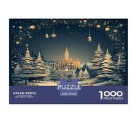 Snowy Christmas Happy New Year 1000 Pezzi Puzzle Difficile Regalo Per Gli Amanti Dei Per Adulti E Bambini Dai 14 Confezione Di Alta Qualità Sfide Extra Divertenti Intrattenimento Creativo 70x50cm/100