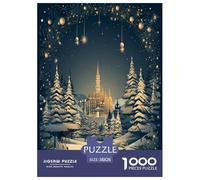 Snowy Christmas Happy New Year 1000 Pezzi Puzzle Regali Di Festa Per Adulti Confezione Di Alta Qualità Sfide Extra Divertenti Intrattenimento Creativo 38x26cm/1000pcs