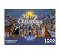 Snowy Christmas Village Puzzle in Legno Impermeabile Puzzles Da 1000 Pezzi Regali Per Adulti Impossibili Giochi Di Impegnativi